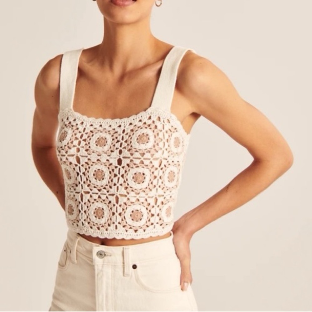 Abercrombie & Fitch Mosaic Crochet Tank Top